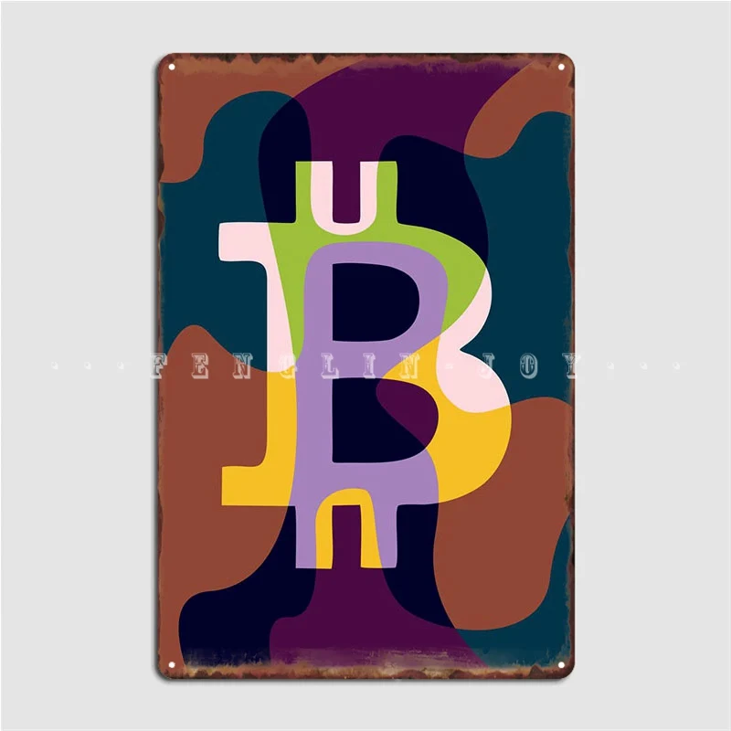 

Bitcoin Poster Metal Plaque Cinema Garage Wall Decor Cave Pub Printing Tin Sign Poster