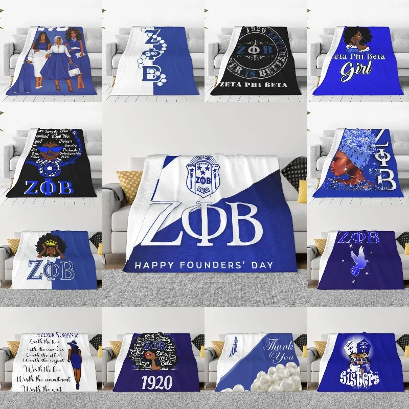 

Одеяло Zeta Phi Beta 1920 с греческими буквами, теплое фланелевое одеяло ZOB, покрывало для постельного белья, диван для путешествий