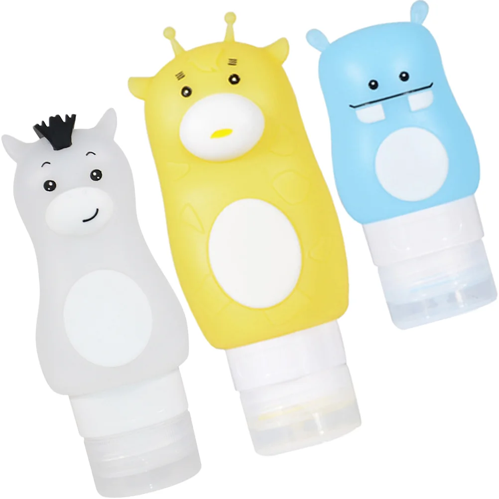 

3 Pcs Leak Proof Containers Silicone Squeeze Sauce Bottle Lotion Sub Bottles Practical Small Makeup Dispenser Travel