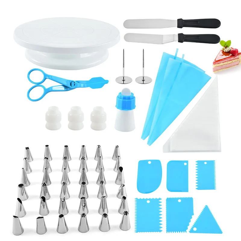 

Кондитерские изделия, набор инструментов для украшения тортов, вращающийся стол, инструмент для выпечки, трубопроводная насадка, Набор кон...