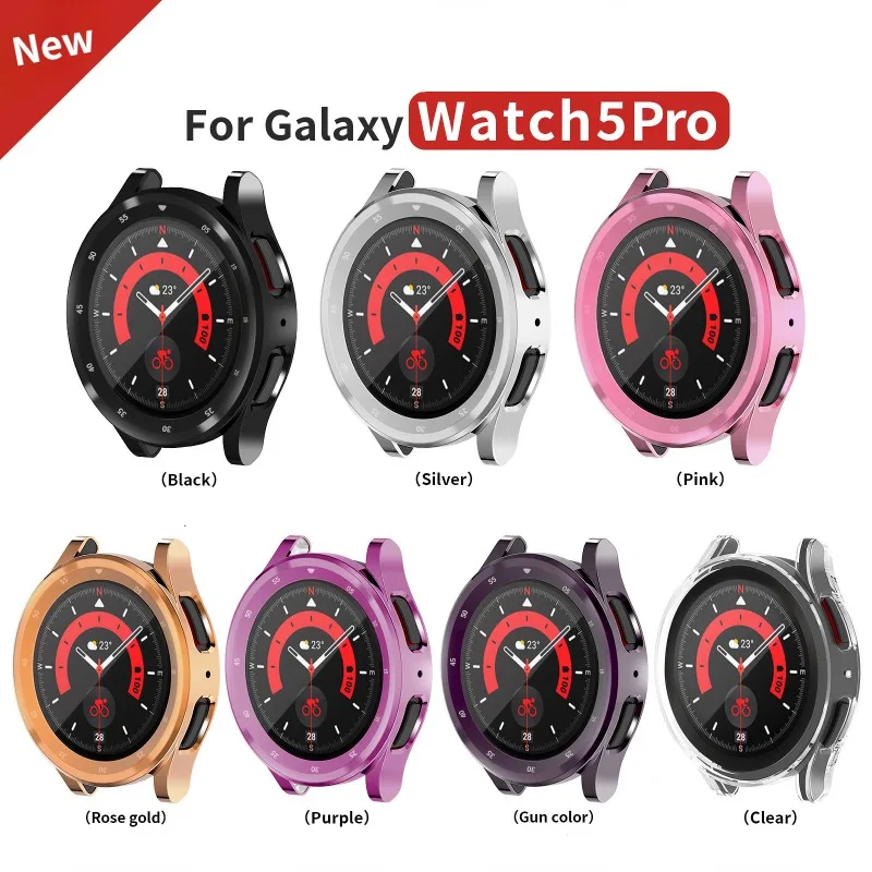 

Стекло и чехол для Samsung Galaxy Watch 5 Pro 45 мм, защитная пленка из ТПУ с покрытием для всего экрана, аксессуары для бампера