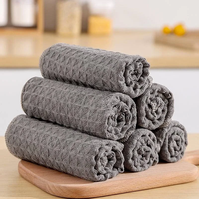 

2PCS Kitchen Towels Soft and Super Absorbent Microfiber Dish Towels Lint Free Waffle Weave Check Plaid Tea Towel Kitchen Cloth