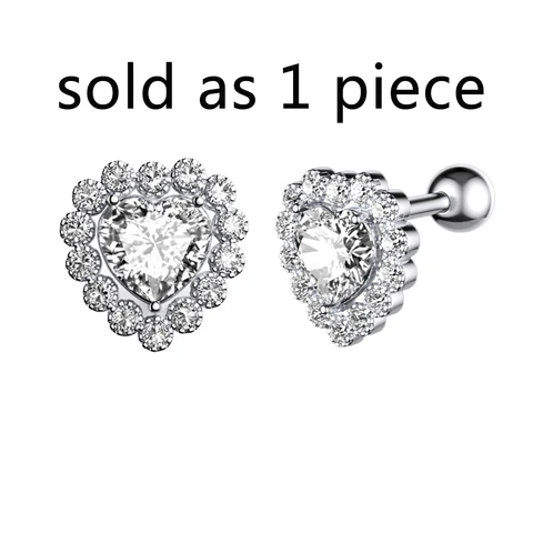 1 шт., ювелирные изделия для пирсинга козелка, бабочка, звезда, сердце, ювелирные изделия из нержавеющей стали, мини-гвоздики для ушей, серьги Daith, спиральный пирсинг, женские грили