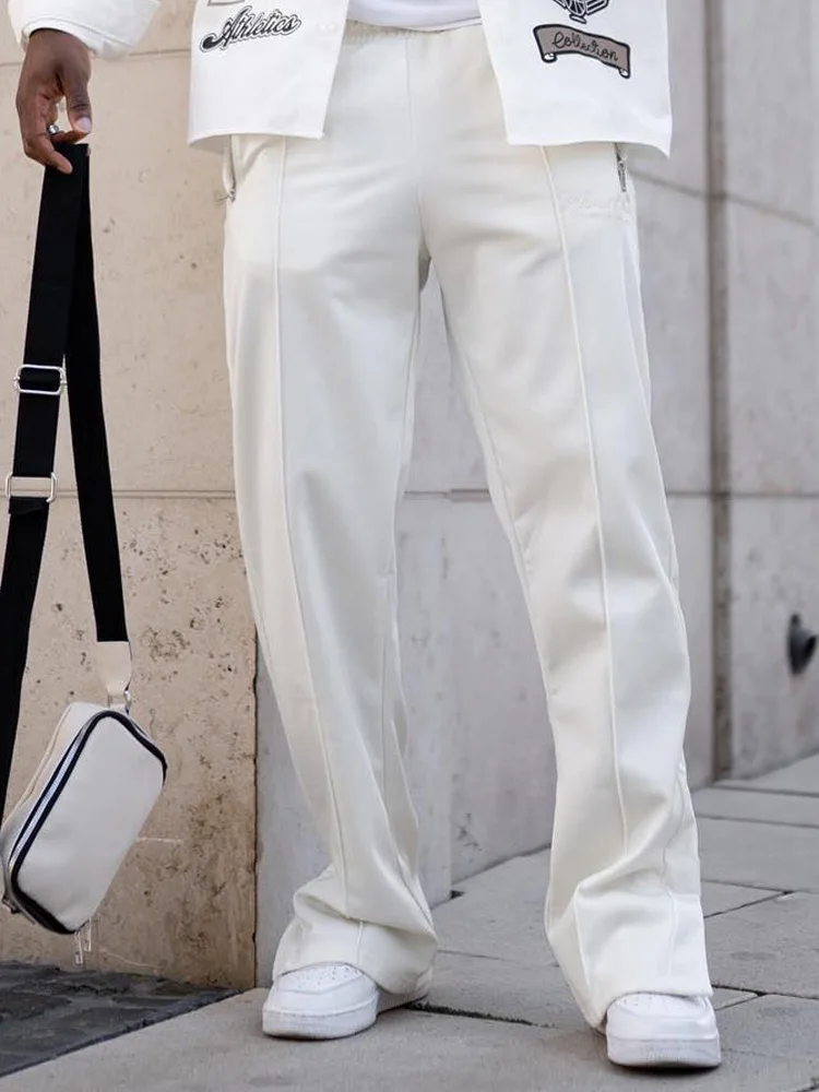 

Men's White Trousers Straight Leg Man's Clothing Pants Aesthetic Fashion Slim Trousers Comfy Korean Version Pants Streetwear New