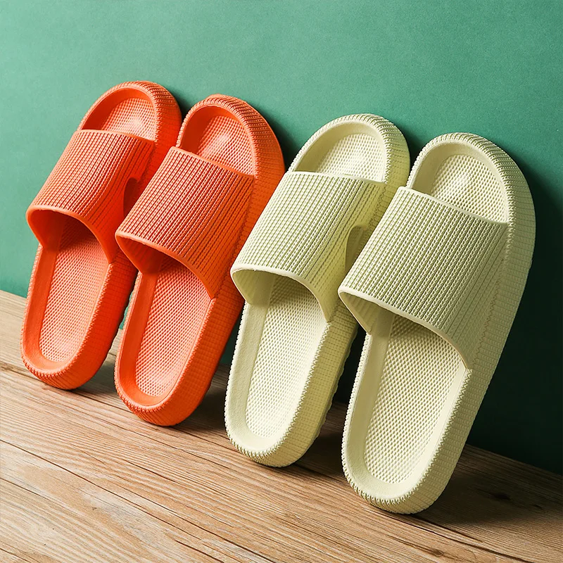 

Fashion Non Slip Comfortable Thick Platform Shoes Women Indoor Home Slippers Summer 2022 Soft EVA Sole Bathroom Slides Couples