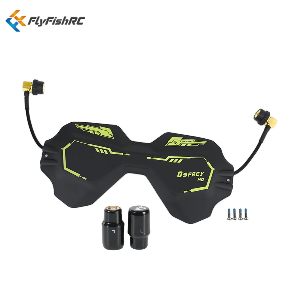 

FlyFishRC 5.8GHz LHCP Patch HD Directional Antenna Protective Shell with Ospery Stubby Antenna for DJI Goggles v2 FPV RC Drone