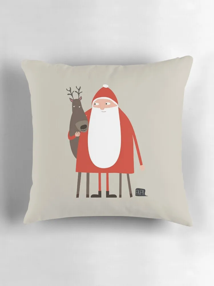 Подушка с Сантой и его оленем/Weihnachtsmann mit Rentier роскошная подушка