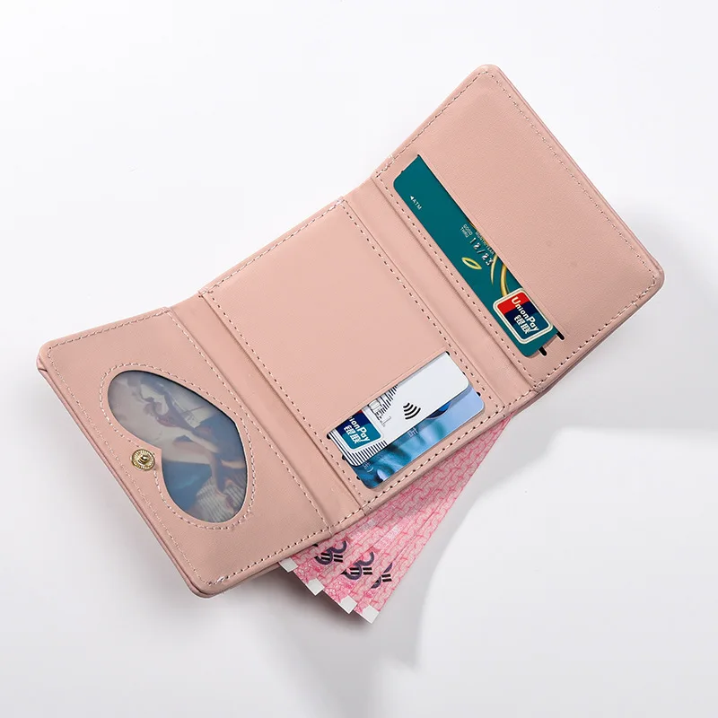 Mini Leather Coin Purse Women Small Wallets Money Bags Short Purse Women's Student Card Holder Girl ID Business Card Holder Bag