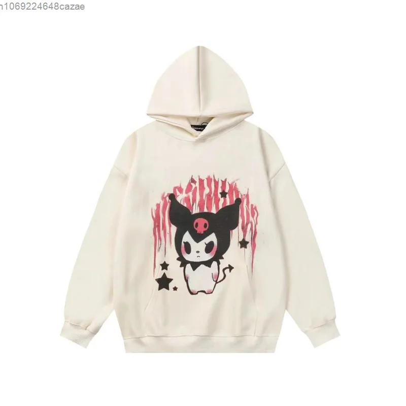 Новинка модные толстовки Sanrio Kuromi Y2k уличная одежда свободные пуловеры