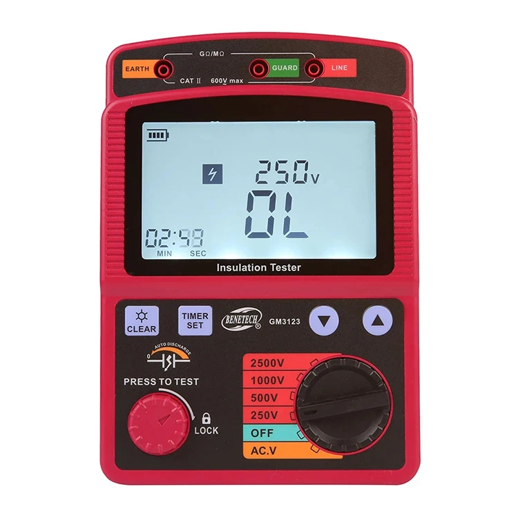 

High Voltiage Insulation Tester GM3123 2500V AC Megger Tester