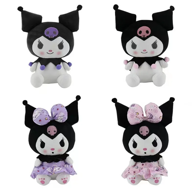 

В наличии Sanrio плюшевые игрушки Kawaii мягкие Kuromi принцесса лук плюшевые куклы мягкие аниме мультфильм Ragdoll Dol домашний Декор подарок для девоче...