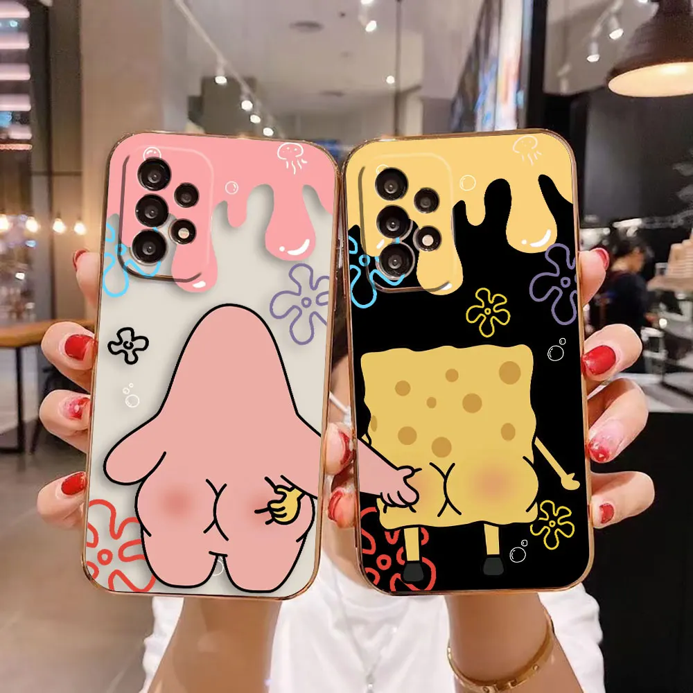 Гладкий Чехол для телефона Samsung A73 A72 A71 A54 A53 A52 A51 A33 A32 A23 A22 A13 A12 A34 A14 милый мультяшный