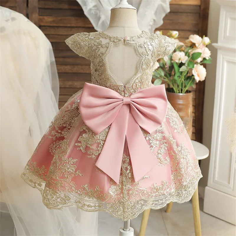 

Детское кружевное вечернее платье принцессы для маленьких девочек, детское праздничное бальное Вечернее платье, свадебное платье с цветочной вышивкой, официальное платье