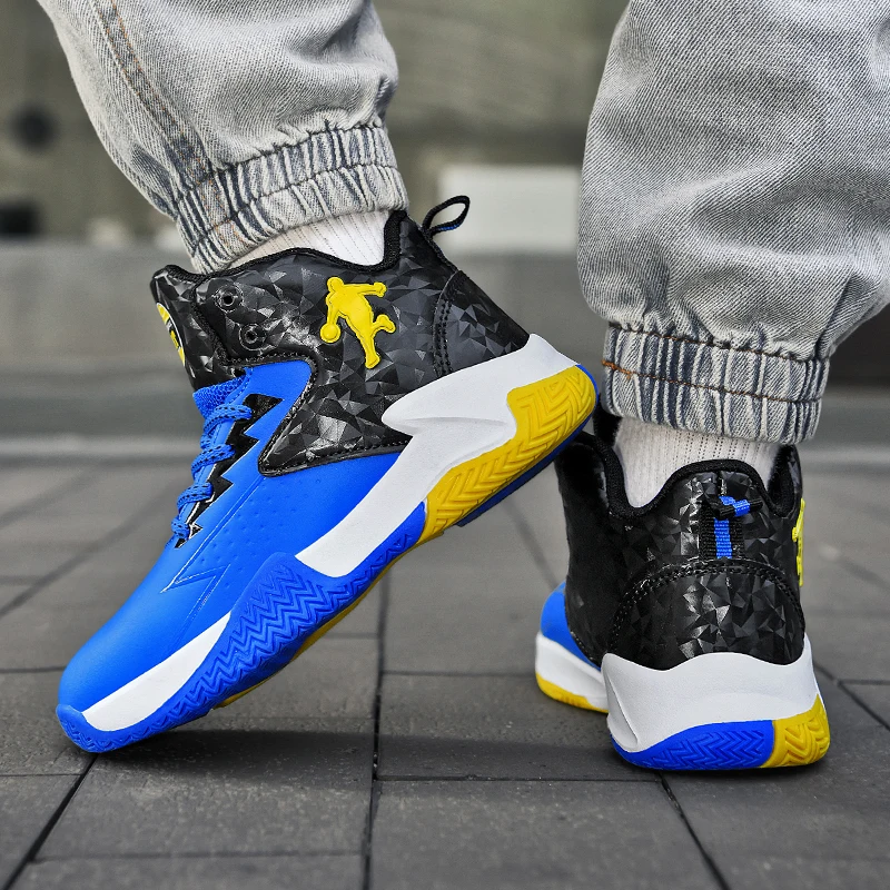 Kids Basketball Sneakers Children's 2022 Autumn Casual Shoes Boys' Sneakers Girls' Shoes Leather Lace Up Training Shoes