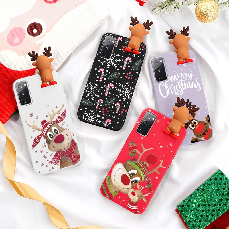 Фото Силиконовый чехол для Samsung Galaxy S20 FE Plus, чехол для нового года, Рождества, 3d-кукла, лось, силиконовый чехол для Samsung S20FE S20Ultra S20Plus №2