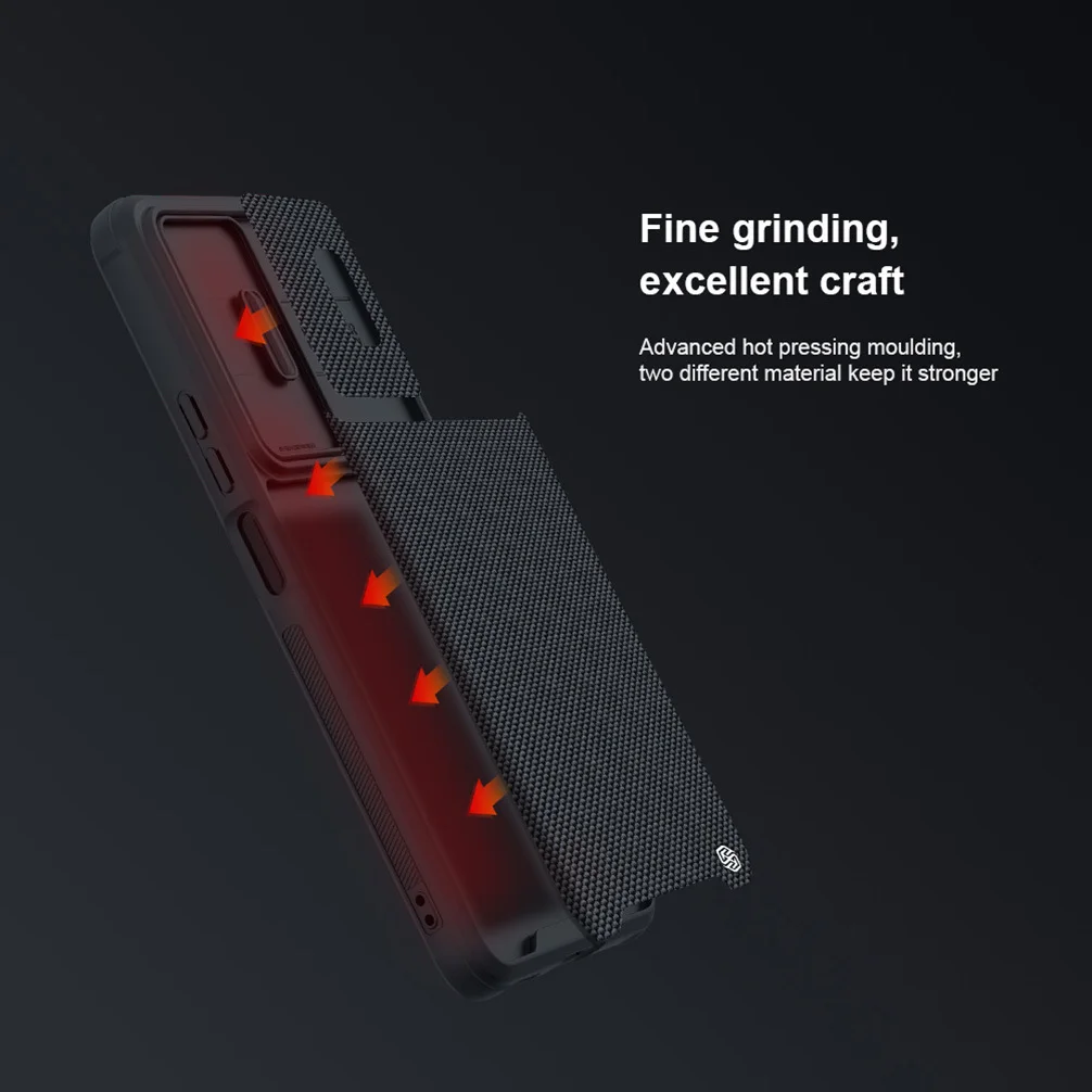 For Xiaomi Poco F4 Case NILLKIN Texture Pro Nylon Fiber Back Shell Slide Lens Wearproof Cases For Xiaomi Poco F4 5G Cover