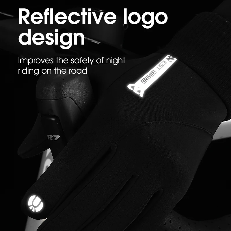 Мужские зимние велосипедные перчатки WEST BIKING с флисовой подкладкой и полным