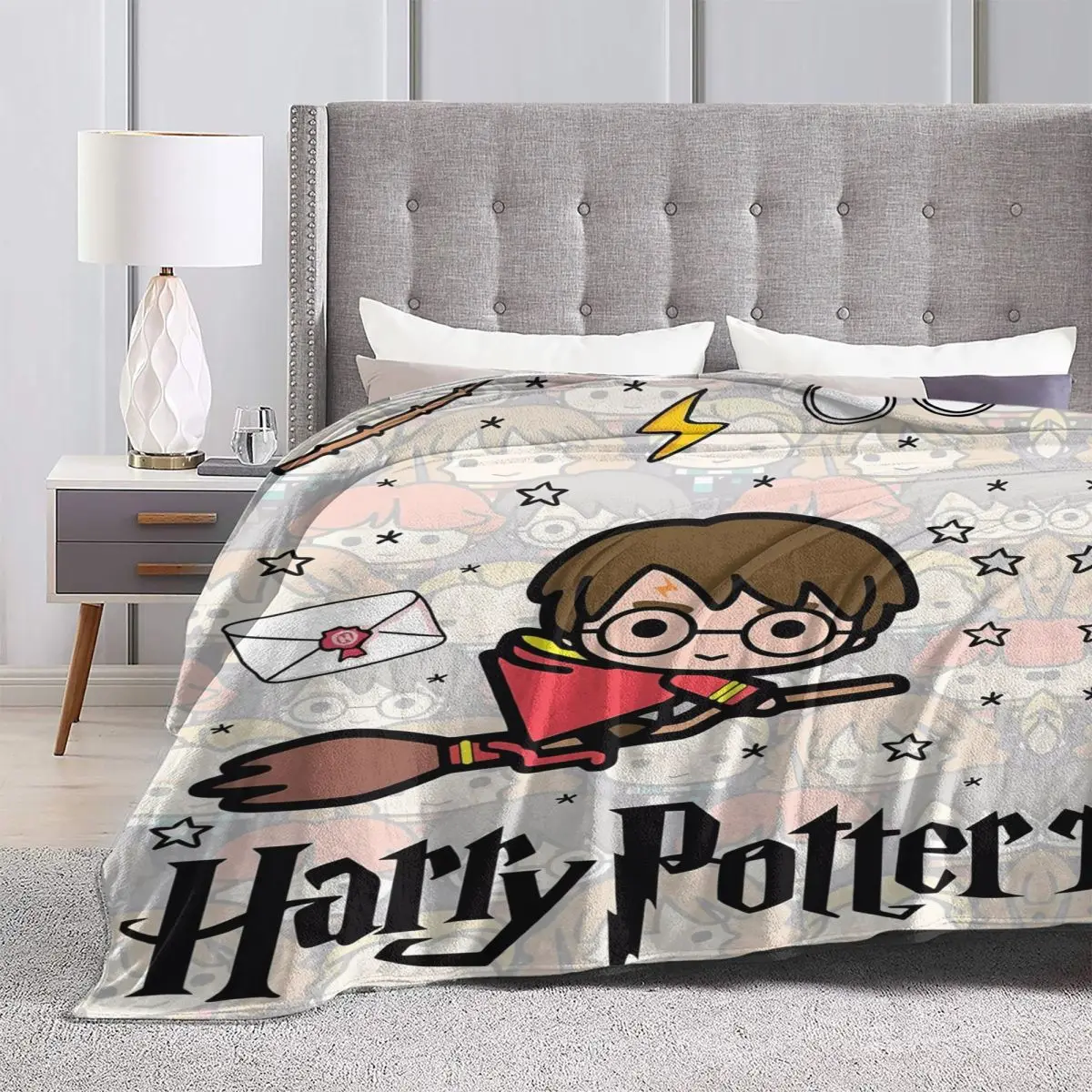 Одеяло H-Harry P-Potter с мультяшным дизайном качественное теплое мягкое одеяло зимнее