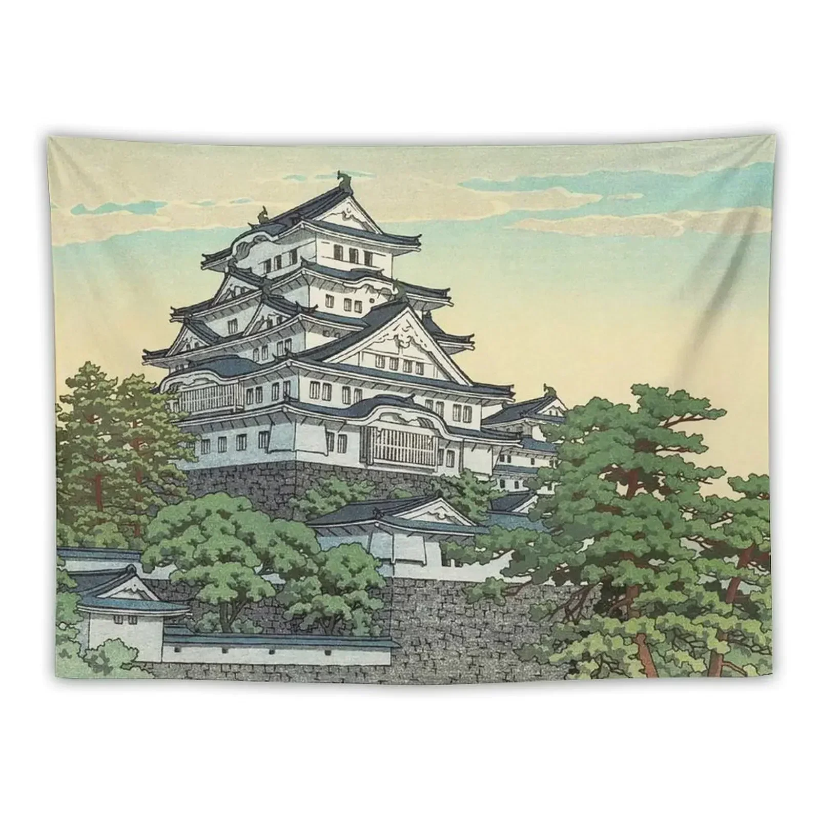 Hasui Himeji Castle Гобелен Эстетический декор комнаты Корейский гриб Декоративные
