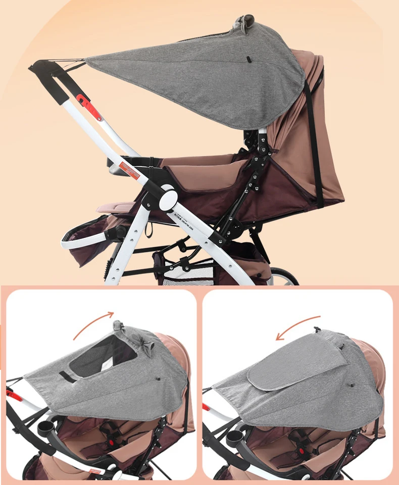Bloques de sombra para cochecito de bebé, cubierta de rayos UV UVB, toldo para coche, mosquitera, red para insectos, accesorio de protección para cochecito