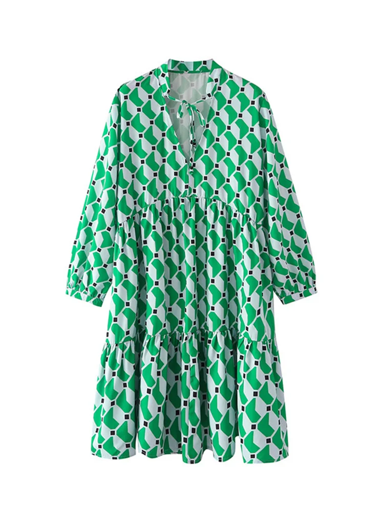 

Женское платье с цветочным принтом Hsa, свободное Повседневное платье в стиле бохо, элегантное платье до колена с длинным рукавом, лето 2019