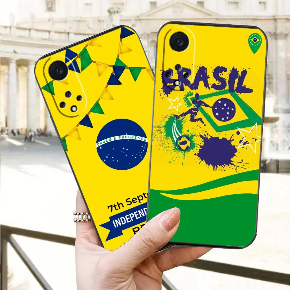 Case For Huawei NOVA Y90 Y70 Y61 10 9 9 Plus 8 8I 7 7I 6 SE 5 5I 4 3 3I 2 2S Lite Plus Pro Case Funda Coque Shell Flag Of Brazil