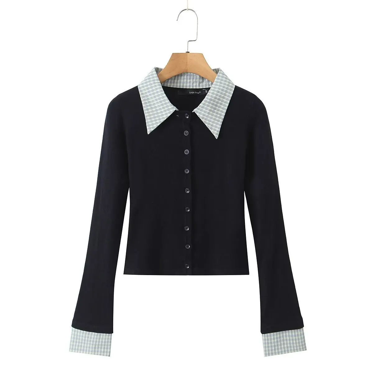 Женская футболка с хлопковым воротником и кародвигом