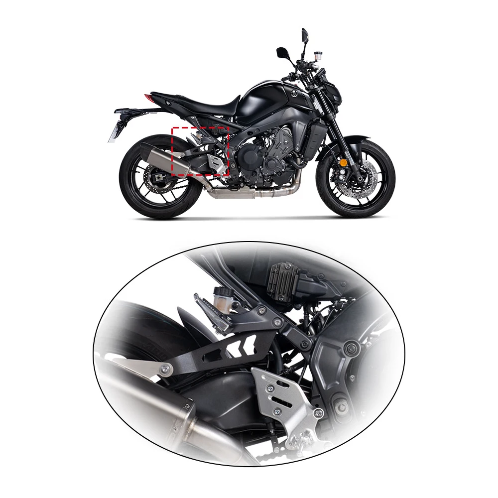 Фото Кронштейн для крепления выхлопной трубы мотоцикла Yamaha MT-09 V3 Akrapovic, аксессуары для глушителя №1
