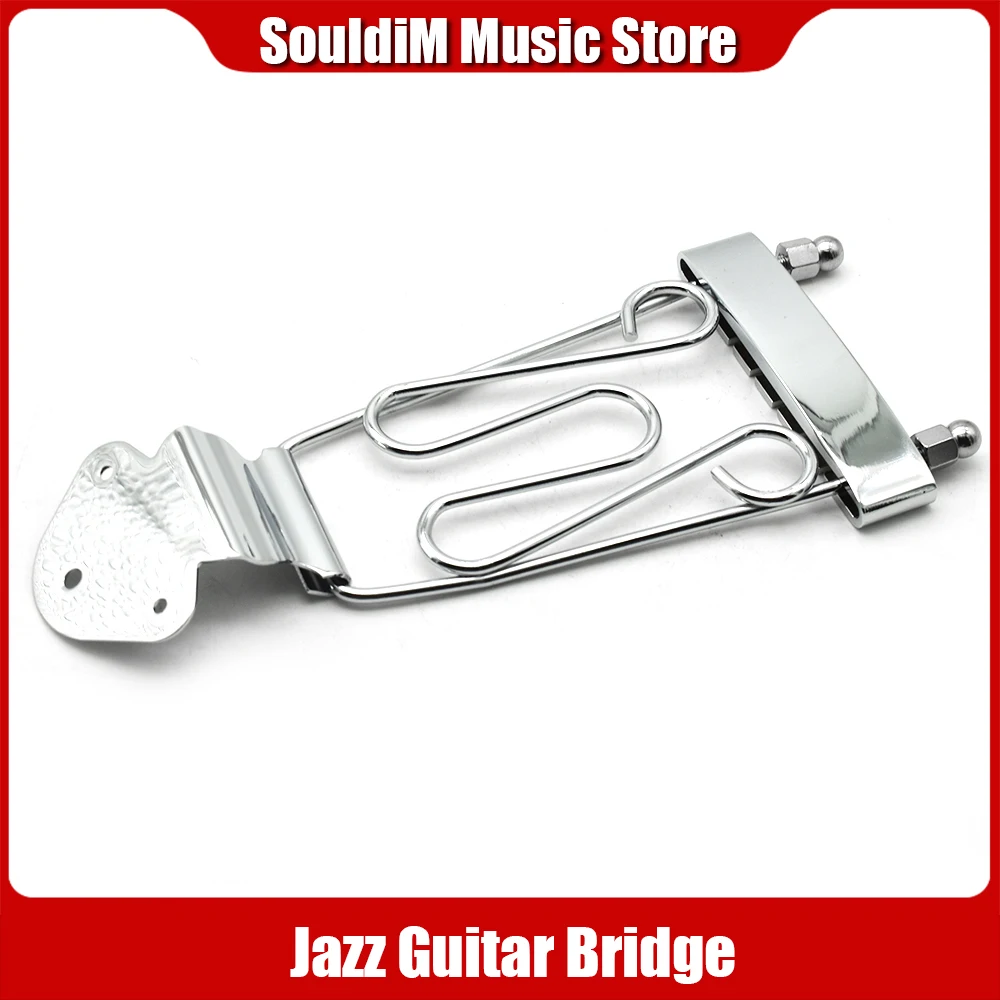 

Guitar Bridge Trapeze Tailpiece for 6 String Electric Guitar 50.0mm String Pitch Chrome