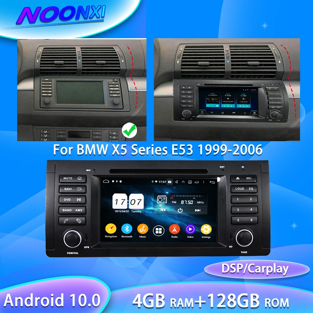 

4G+128GB Android10.0 Car Radio Video Players For BMW X5 Series E53 1999-2006 IPS Screen 2 Din Stereo GPS Navigation Carplay DVD