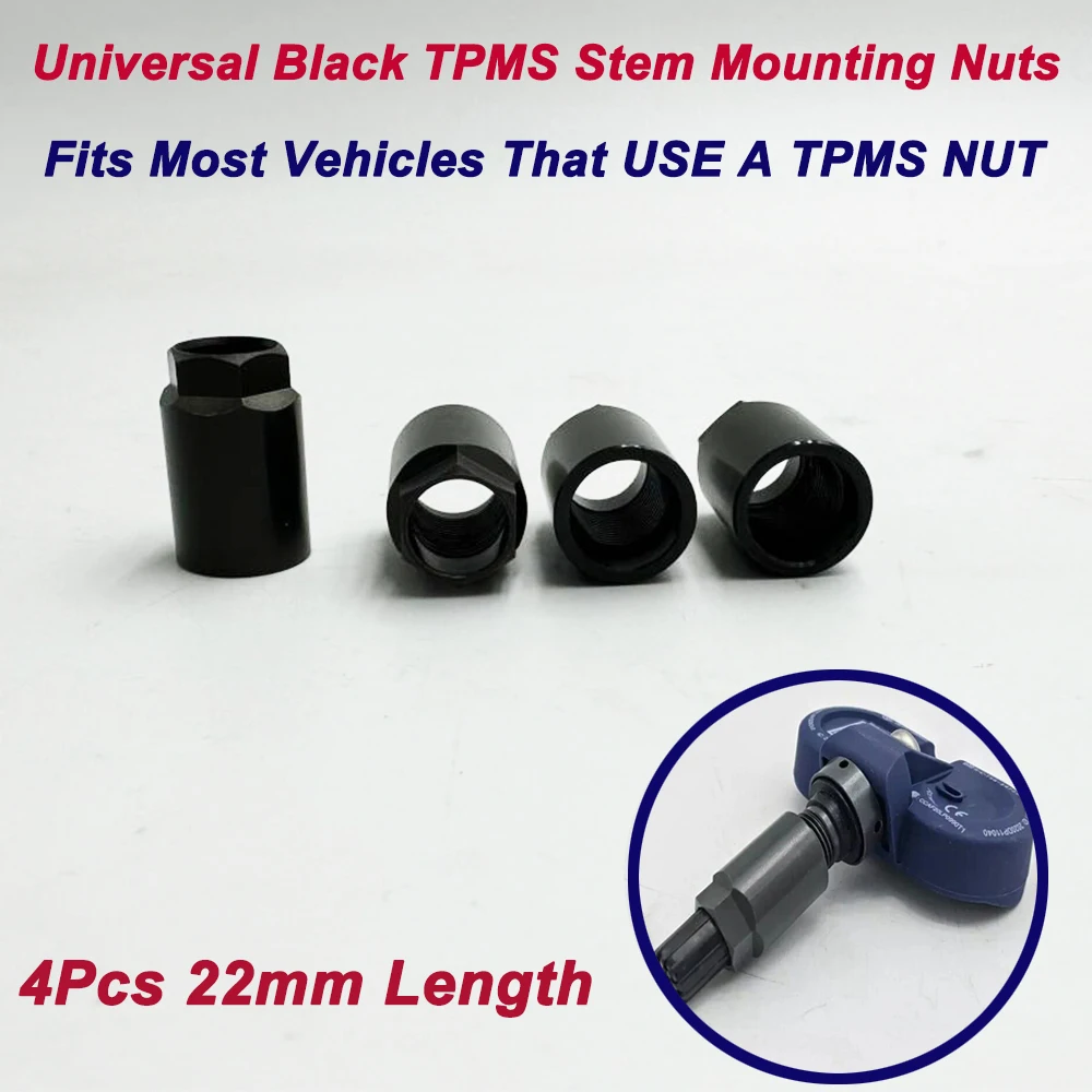 4 шт. универсальные черные TPMS датчики давления в шинах воздушный клапан крепежные