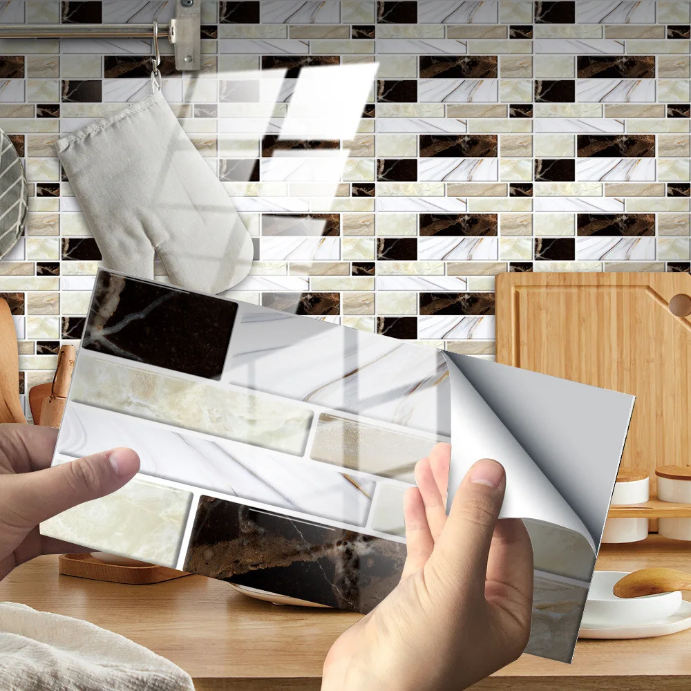 

Mosaic PCV 3D three-dimensional tile pattern crystal tile wall paste kitchen bathroom decoration waterproof stickers