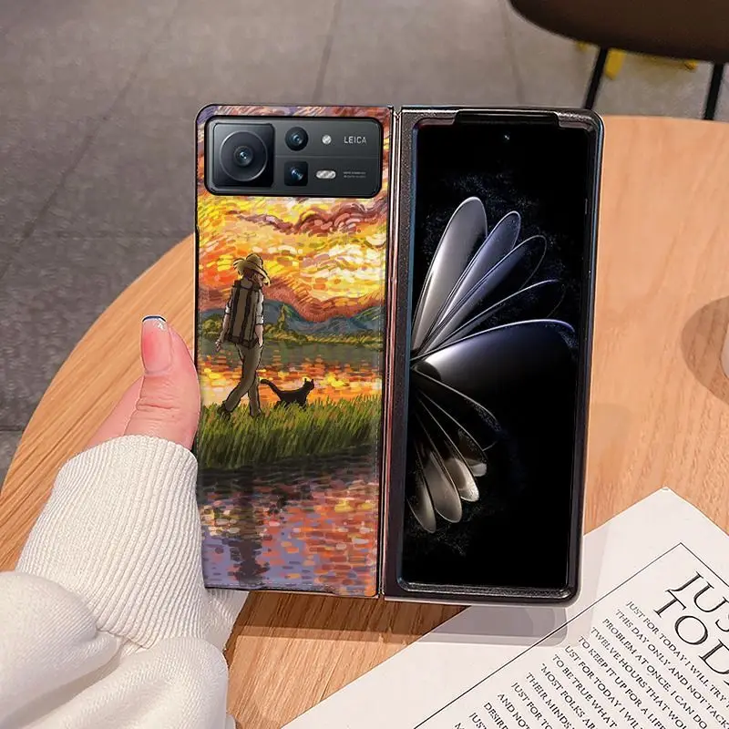 

PU Leater Oil Painting for Mi Mix Fold 2 Case for Xiao-Mi Mix Fold2 5G Case