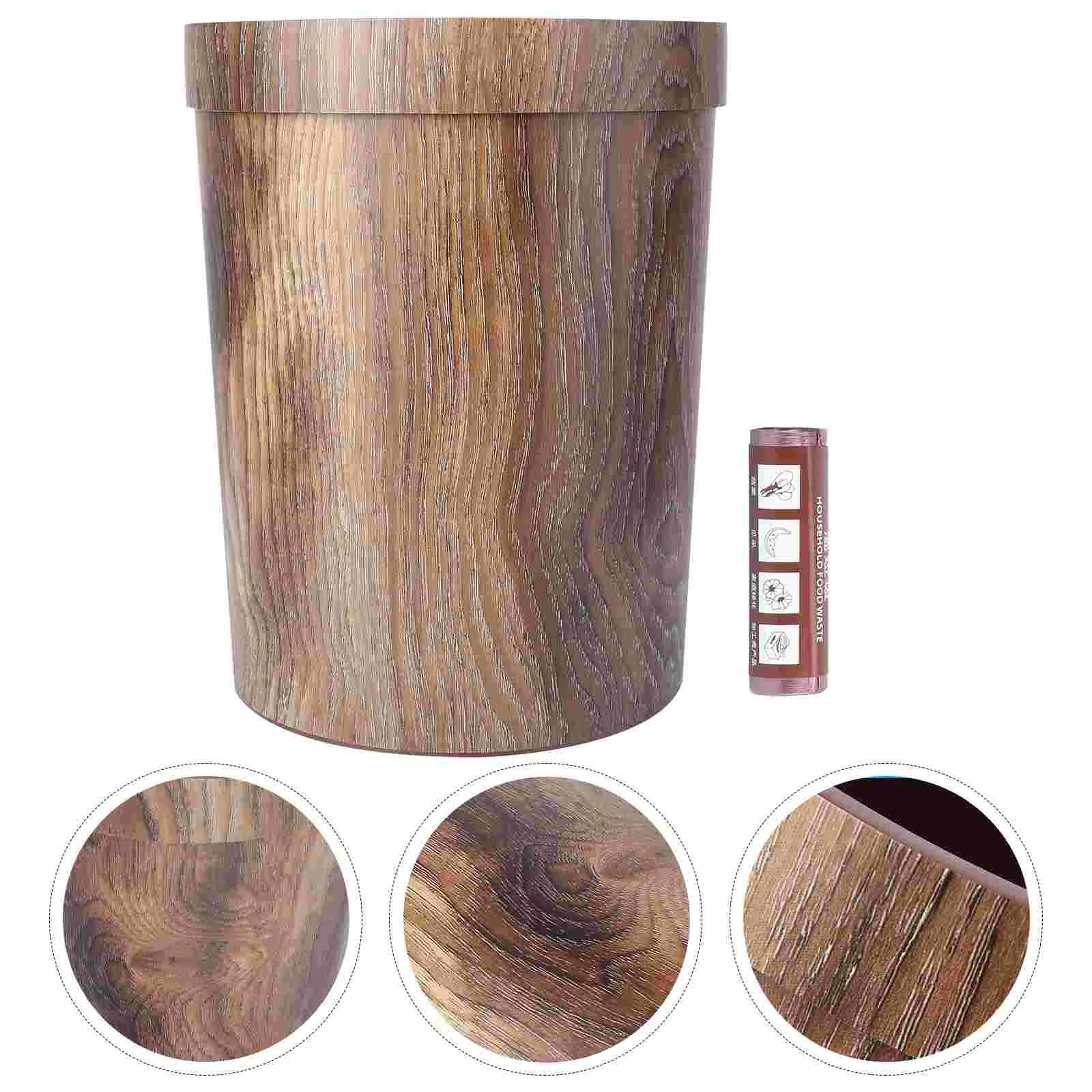 

Trash Can Garbage Bin Waste Basket Kitchen Wood Bins Wooden Wastebasket Paper Cans Farmhousecontainer Recycling Office Rustic