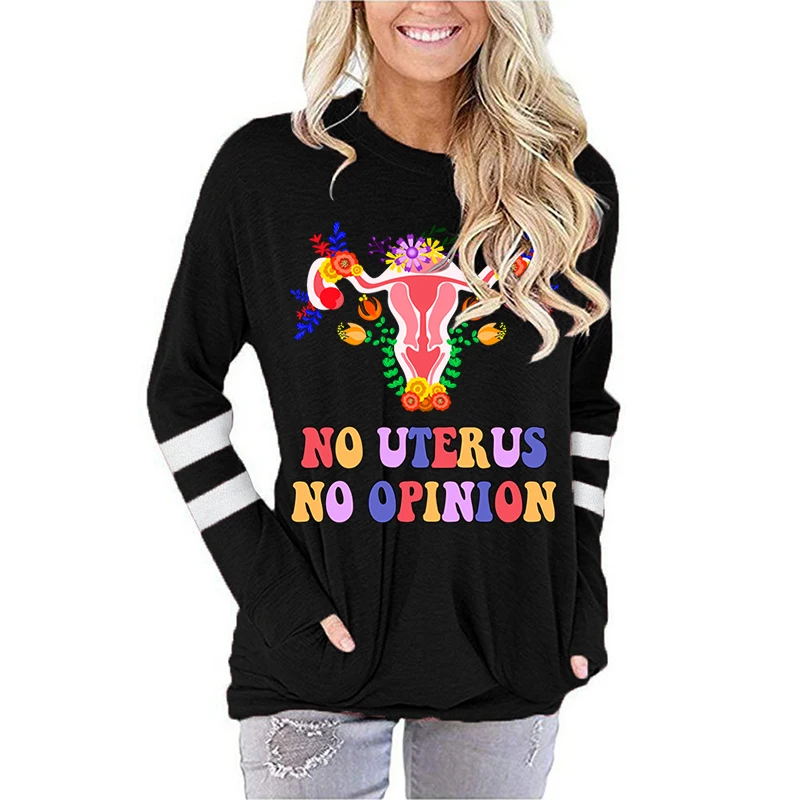 

No Uterus No Opinion Print Vintage T-shirts for women Fashion Casual Harajuku Feminism Tshirts Autumn Y2k Tops Clothes