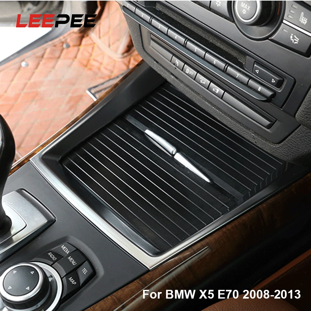 

LEEPEE Car Water Cup Holder Cover Trim for BMW X5 E70 2008 2009 2010 2011 2012 2013 Decorative Frame Auto Accessories