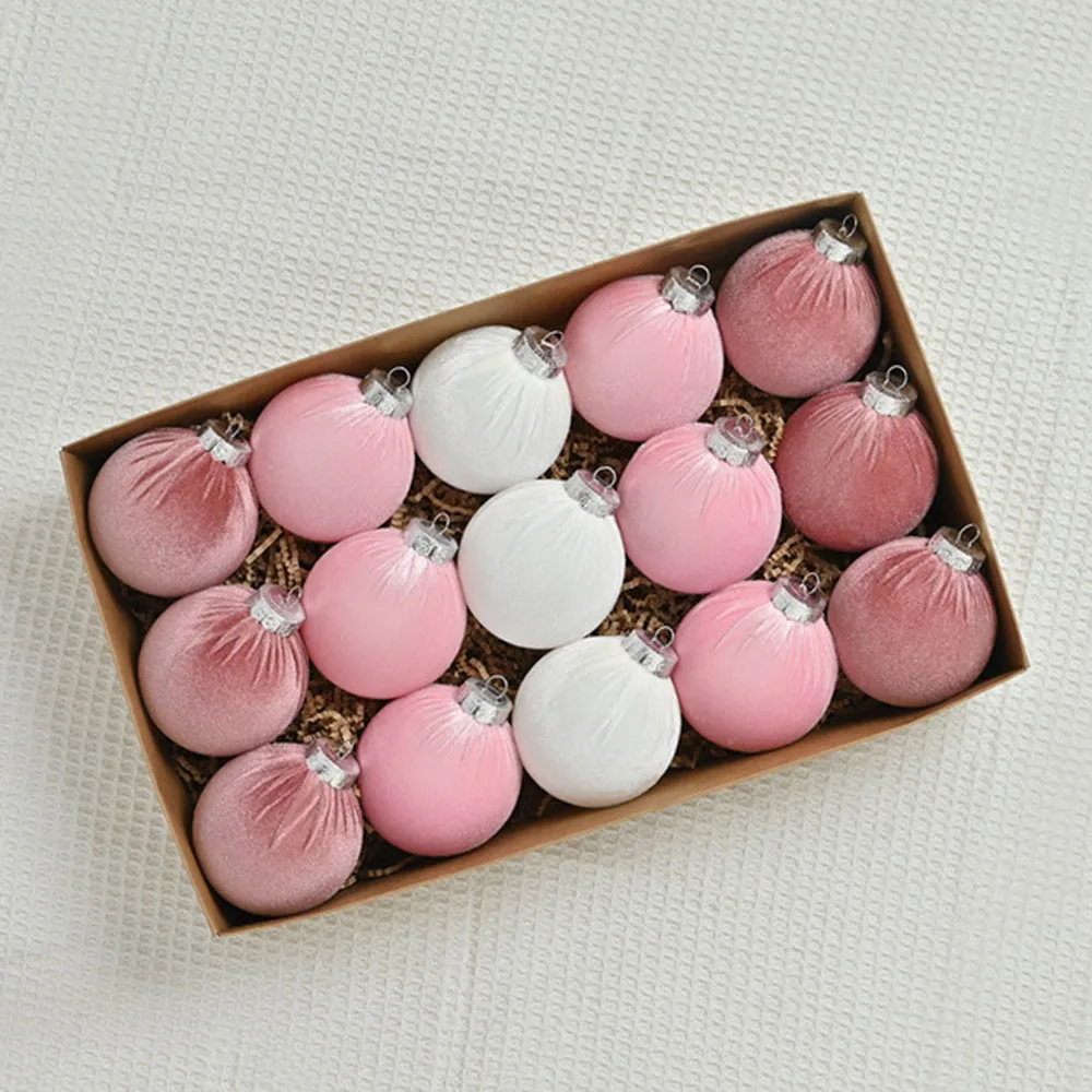 

15-Piece Velvets Balls Set For Christmas Durable Stylish Parties Decoration For Bedroom Home