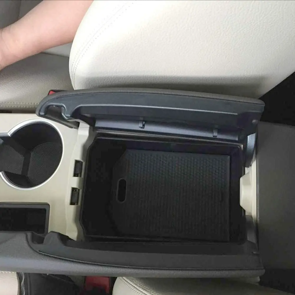 

for Mercedes Benz GLK X204 200 260 300 Car Glove Armrest Storage Box Tray with Mat Black