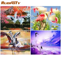 ruopoty paint by number crane hand painted painting art drawing on canvas gift diy pictures by numbers animals kits home decor