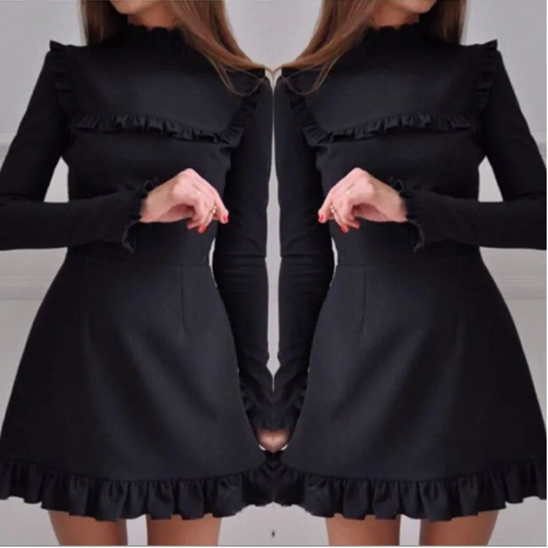 

Однотонные простые в уходе Короткие праздничные с круглым вырезом на все сезоны с длинным рукавом осень/зима Сексуальные акриловые облегаю...