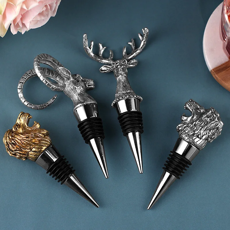 

3D decorative wine stopper with deer head, zinc alloy stopper, deer head, vacuum seal, home bars barware