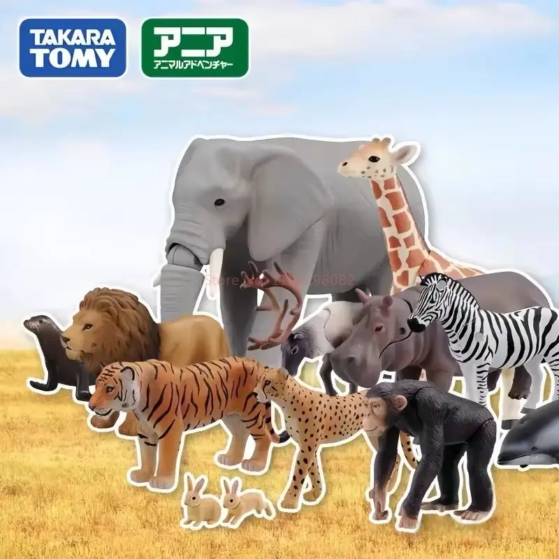 Оригинальные модели диких животных Takara Tomy: тигр, крокодил, слон, лев, панда, орангутанг. Реалистичные фигурки, игрушки, подарки. (art.: 3920da85a6f19) - 3920da85a6f19