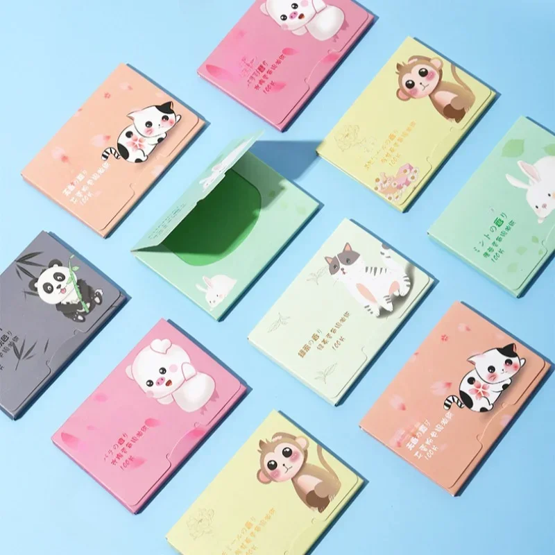 100 шт./пакет впитывающая бумага для контроля жирности лица салфетка зеленого чая