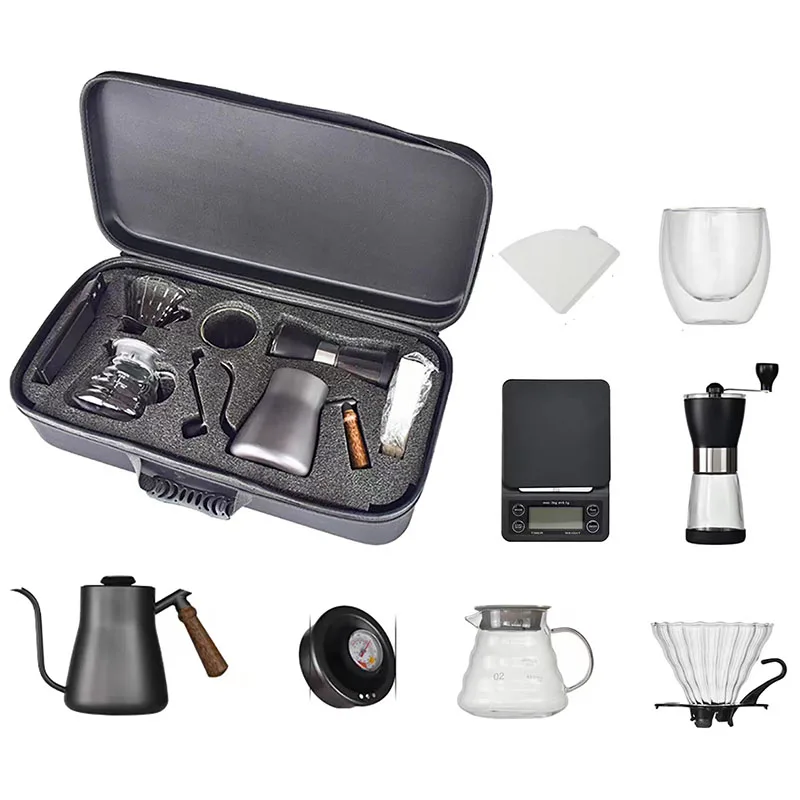 Grinder Electronic Scale Stainless Steel Hand Pot Coffee Cup Set