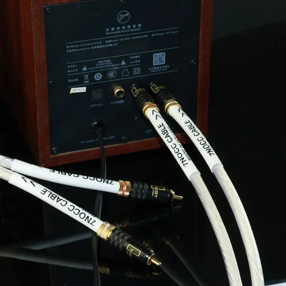 Фото Высококачественный RCA-кабель 7NOCC с позолоченными разъемами WBT, шумопоглощающий, Hi-Fi, аудиофильский соединительный провод для домашнего кинотеатра №2