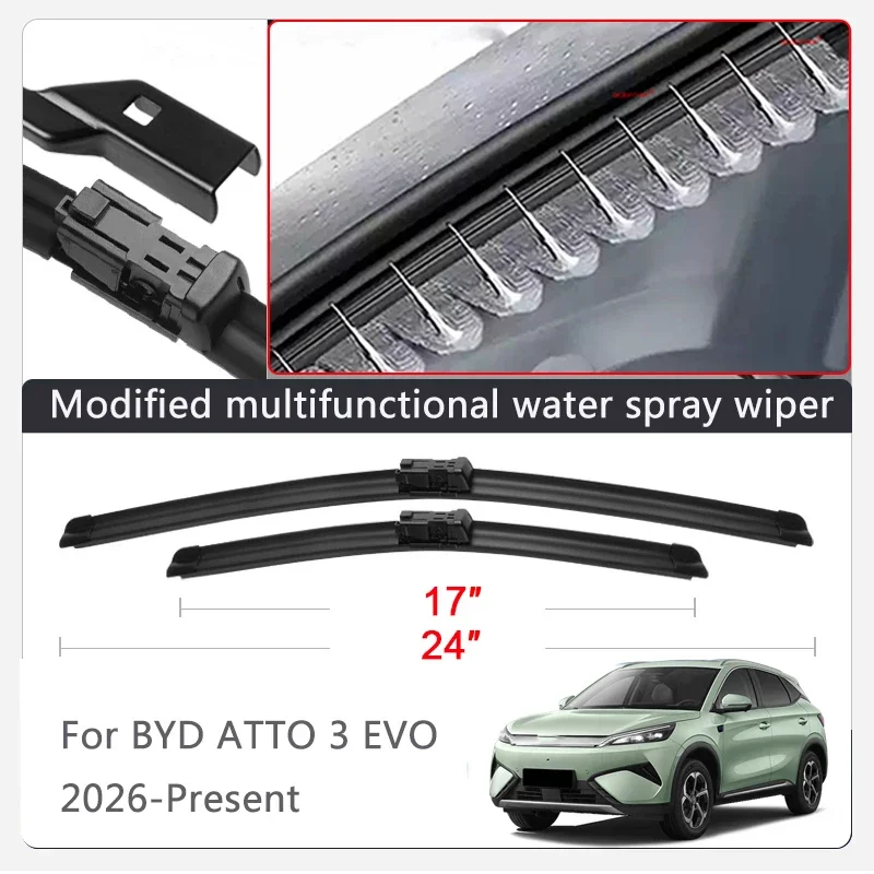 Фото Автомобильный стеклоочиститель с распылителем воды для BYD Shark, Dolphin, Chazor, KING, Yuan Plus, Atto 3, EVO, HAN – аксессуар для стеклоочистителя лобового стекла №5