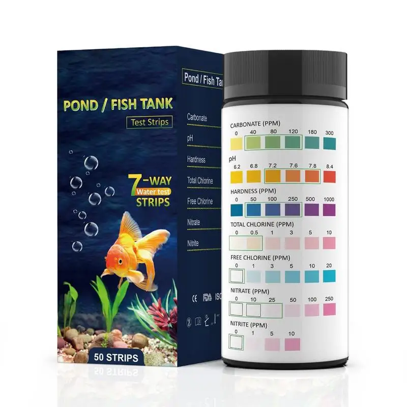 

Fish Tank Test Strips 7-Way Aquarium Testing Kit For Freshwater Saltwater Pool Water Test Kit Effective Water Tester Strips For