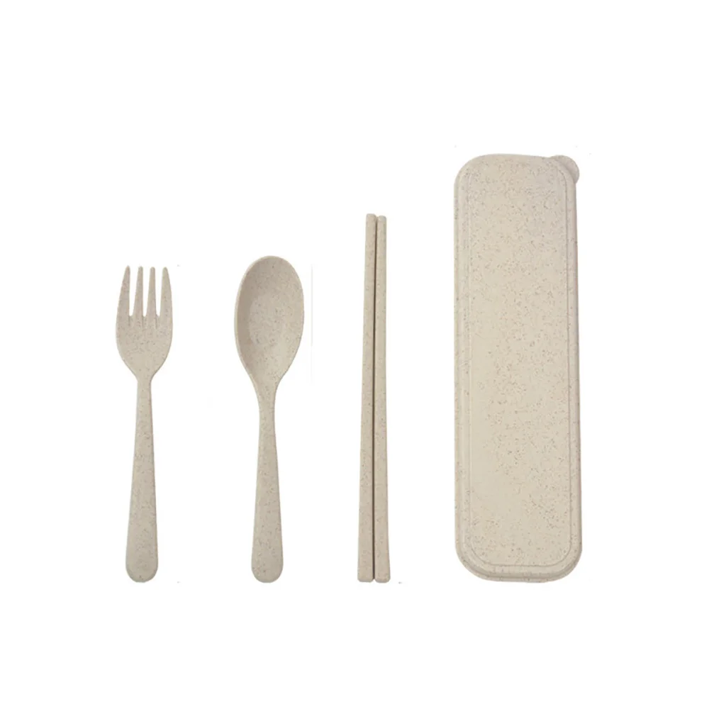 

Chopsticks Fork Spoon Tableware Wheat Straw Tableware Neat Storage Does Not Occupy Space And High Temperature Resistance