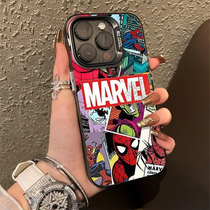 Чехол для мобильного телефона Avengers Spider-Man iPhone14promax премиум-цвет серебристый 13/12