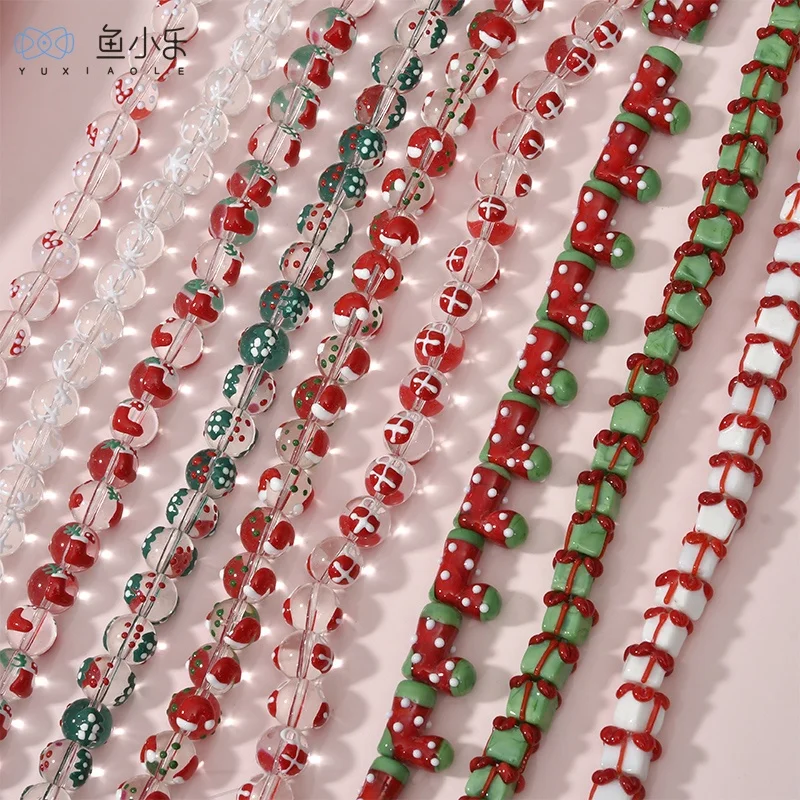 Рождественская серия шляпа Снежинка Бусины Рождественские чулки Подарочная